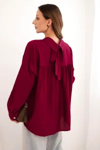 Legínovo Elegantná dámska viskózová blúzka s ozdobnými gombíkmi béžová Farba: Béžová, Veľkosť: UNI