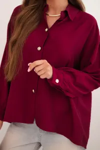 Legínovo Elegantná dámska viskózová blúzka s ozdobnými gombíkmi béžová Farba: Béžová, Veľkosť: UNI