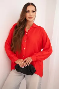 Legínovo Elegantná dámska viskózová blúzka s ozdobnými gombíkmi béžová Farba: Béžová, Veľkosť: UNI