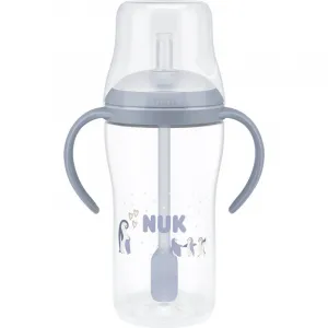 Kojenecká fľaša NUK Perfect Match na učenie so slamkou PENGUIN 260 ml