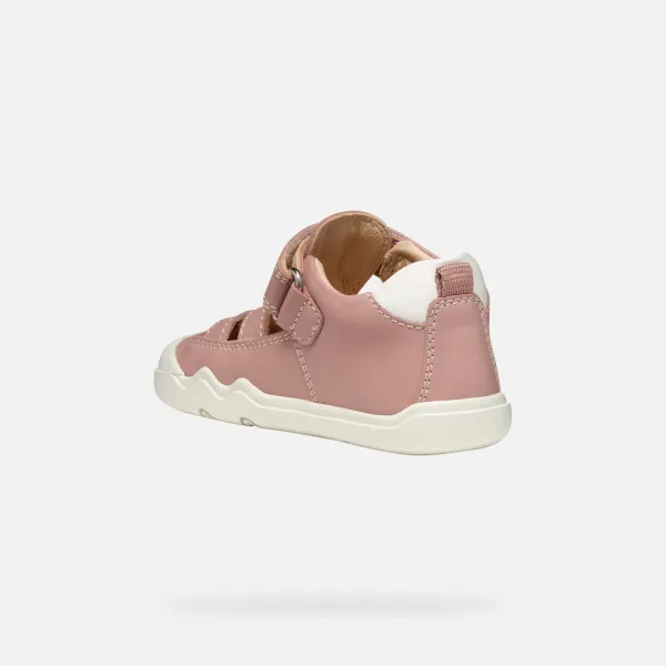Old Pink Girls' Barefoot Sneakers with Open Instep Geox Steppieu - Girls