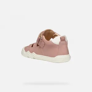 Old Pink Girls' Barefoot Sneakers with Open Instep Geox Steppieu - Girls