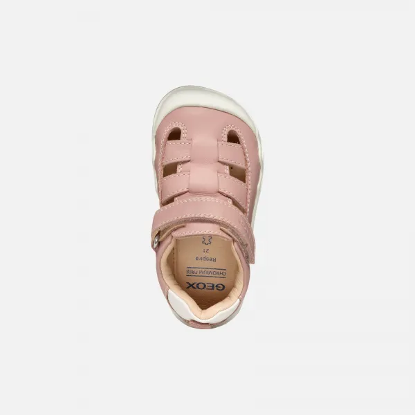 Old Pink Girls' Barefoot Sneakers with Open Instep Geox Steppieu - Girls
