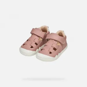 Old Pink Girls' Barefoot Sneakers with Open Instep Geox Steppieu - Girls