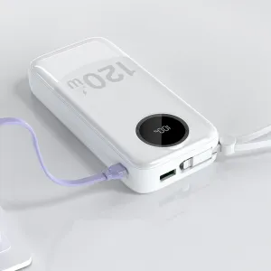 Dudao K13 Pro Power Bank 20000mAh USB / USB-C + kábel Lightning / USB-C 22.5 W, biely