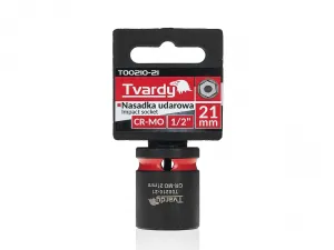 Tvardy Rázová hlavica 1/2" – 21 mm, krátka, CR-MO