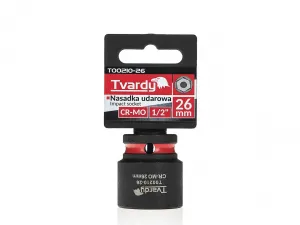 Tvardy Rázová hlavica 1/2" – 26 mm, krátka, CR-MO