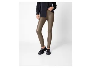 esmara® Dámske legíny v imitácii kože (hnedá, 44)