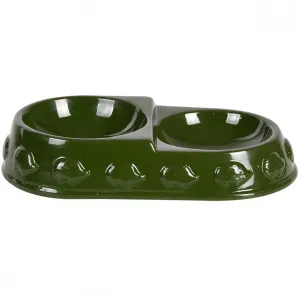 Esschert Design Dvojitá miska pre ježka SPIKYBOWL zelená