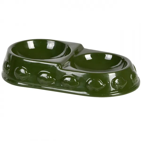 Esschert Design Dvojitá miska pre ježka SPIKYBOWL zelená
