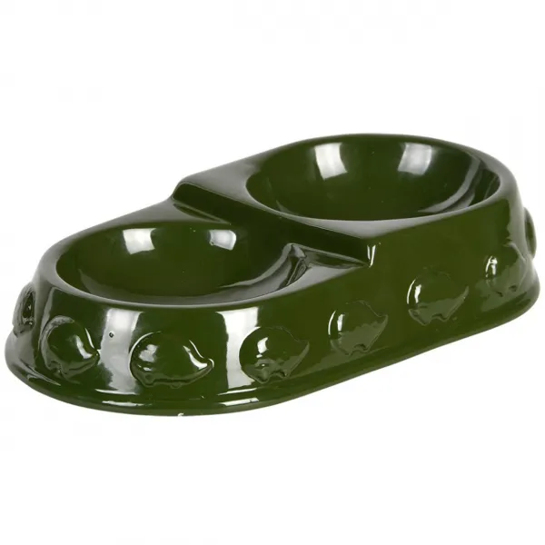Esschert Design Dvojitá miska pre ježka SPIKYBOWL zelená