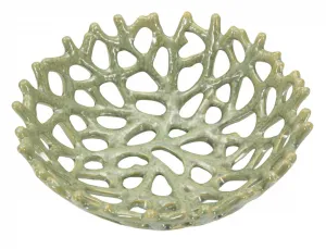 Mauro Ferretti Keramická dekoratívna miska Coral 35 cm zelená