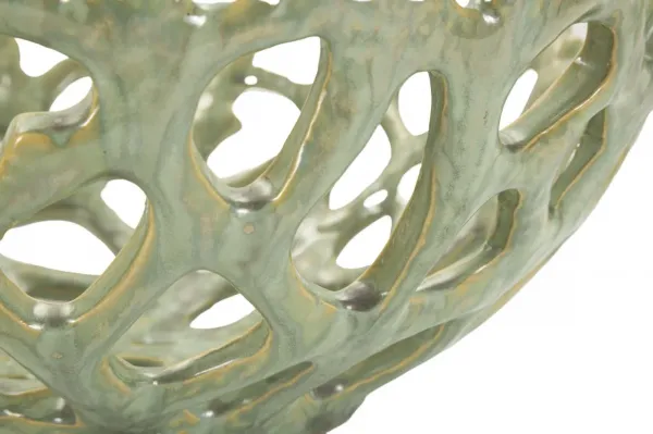 Mauro Ferretti Keramická dekoratívna miska Coral 35 cm zelená