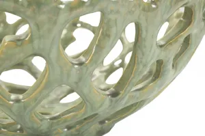 Mauro Ferretti Keramická dekoratívna miska Coral 35 cm zelená