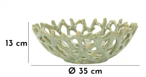 Mauro Ferretti Keramická dekoratívna miska Coral 35 cm zelená