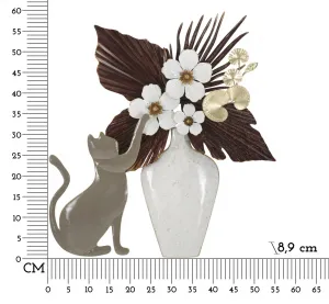 Mauro Ferretti Nástěnná kovová dekorace Cat 54,6 cm vícebarevná