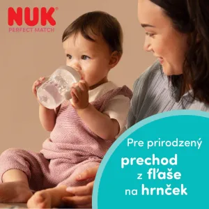 NUK Perfect Match Sheep fľaštička na učenie s kontrolou teploty 6m+ 260 ml