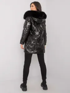 Black winter jacket with hood by Latiana