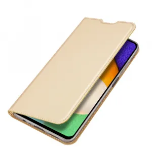 Dux Ducis Skin Pro knižkové kožené puzdro na Samsung Galaxy A03s, zlaté