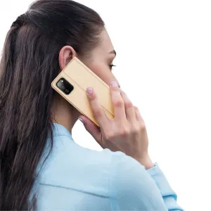 Dux Ducis Skin Pro knižkové kožené puzdro na Samsung Galaxy A03s, zlaté