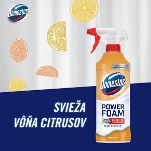 Domestos Power Foam Citrus Blast čistiaca pena na toaletu a kúpelňu 435 ml
