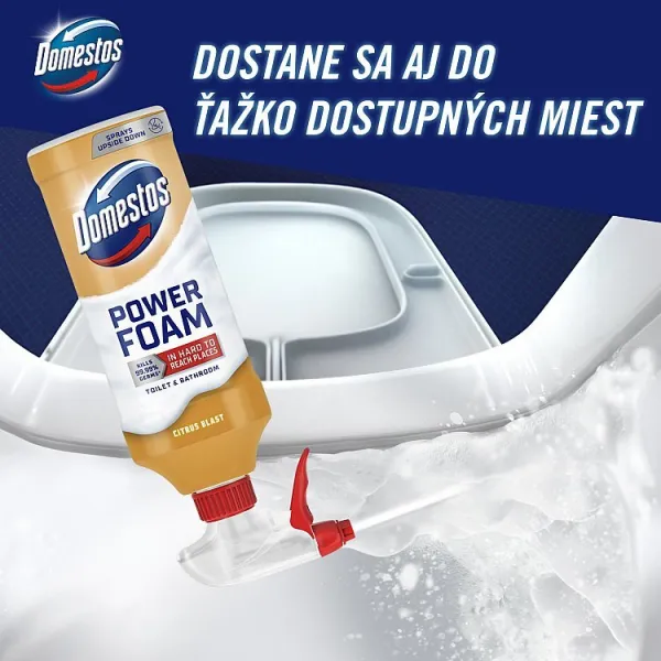 Domestos Power Foam Citrus Blast čistiaca pena na toaletu a kúpelňu 435 ml