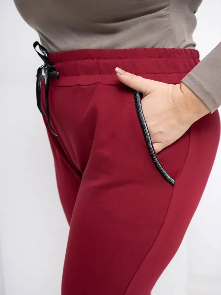 Bordové tepláky Plus Size