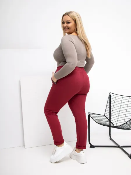 Bordové tepláky Plus Size