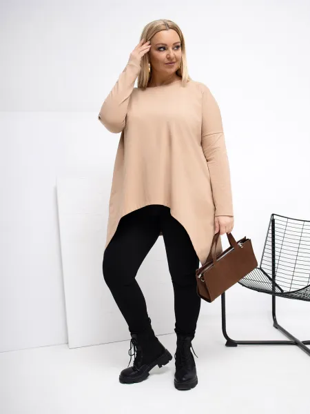 Plus size blúzka v béžovej farbe