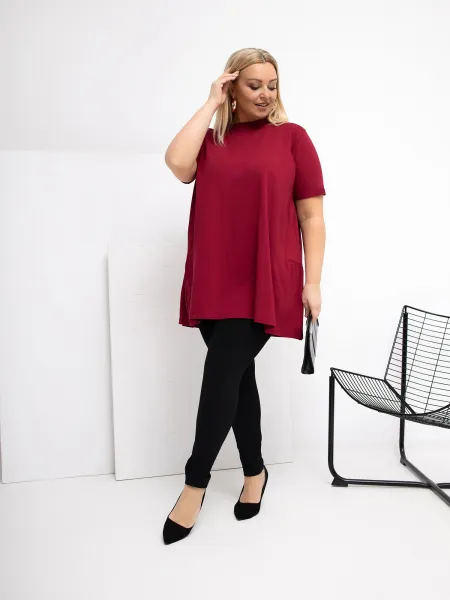Bordová plus size blúzka