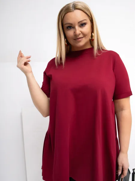 Bordová plus size blúzka