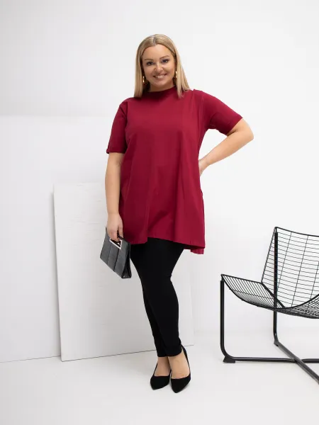 Bordová plus size blúzka