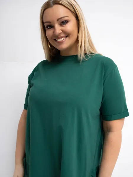 Plus size blúzka v tmavozelenej farbe