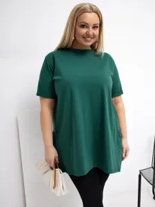 Plus size blúzka v tmavozelenej farbe