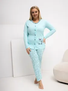 Dámske plus size pyžamo v mätovej farbe