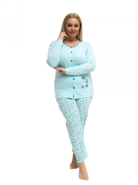 Dámske plus size pyžamo v mätovej farbe