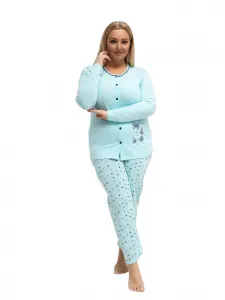 Dámske plus size pyžamo v mätovej farbe