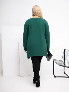 Plus size blúzka v tmavozelenej farbe