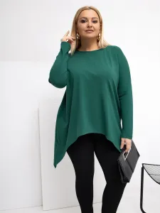 Plus size blúzka v tmavozelenej farbe