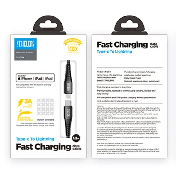 Joyroom Fast Charging kábel USB-C / Lightning 2.1A 1.2m, čierny (ST-C04 1,2M Black)