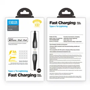 Joyroom Fast Charging kábel USB-C / Lightning 2.1A 1.2m, čierny (ST-C04 1,2M Black)