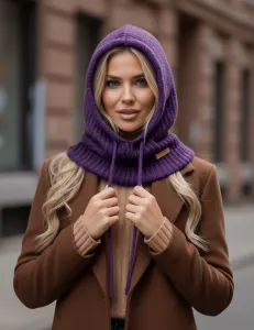 Lema Zimný dámsky kapucňový nákrčník 2v1 – módna balaclava (viac farieb) Farba: Ecru, Veľkosť: UNI