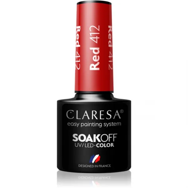 Claresa SoakOff UV/LED Color River gélový lak na nechty odtieň Red 412 5 g
