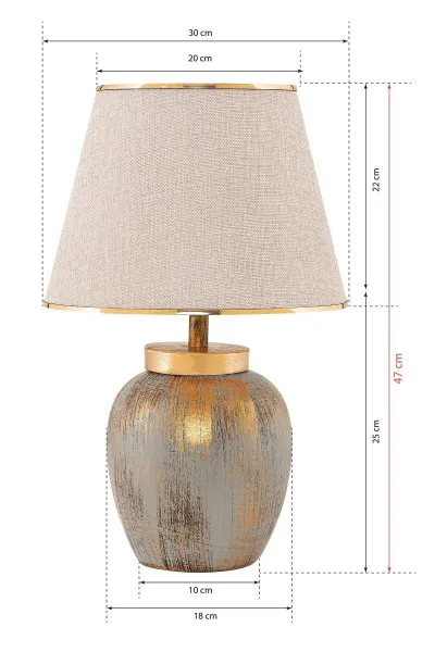 Opviq Stolní lampa Casypo krémová/zlatá
