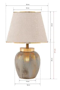 Opviq Stolní lampa Casypo krémová/zlatá
