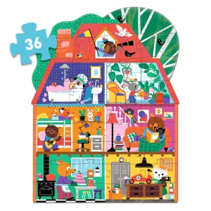 DJECO Obrovské puzzle: Dom malých kamarátov, 36 ks