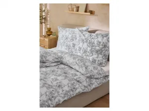 Livarno® Posteľná bielizeň z bavlny Renforcé, 140 x 200 cm (čierna/biela)