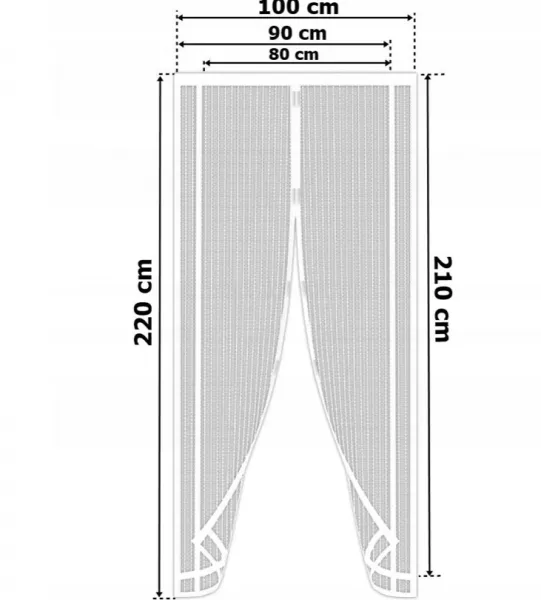 Magnetickásieťnadvere-ochranaprotihmyzu80-100x210-220cmbiela