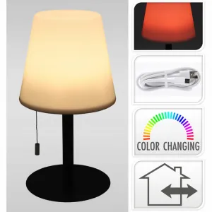 Mondex Stolná LED lampa Mikah teplá biela/čierna