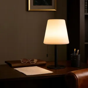 Mondex Stolná LED lampa Mikah teplá biela/čierna